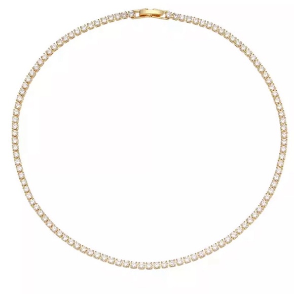 NEW 14K GOLD TENNIS CHAIN DIAMOND CHOKER NECKLACE, NICE NECKLACE, CUTE NECKLACE - Picture 5 of 6